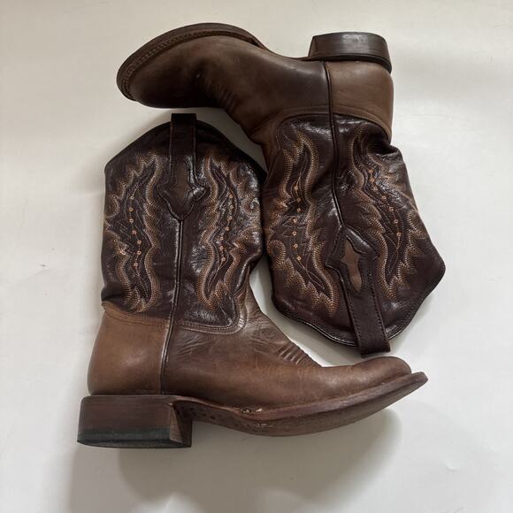 Vintage RESISTOL Cowboy Boots Mens 7B (NARROW) Western Leather READ - Picture 3 of 10